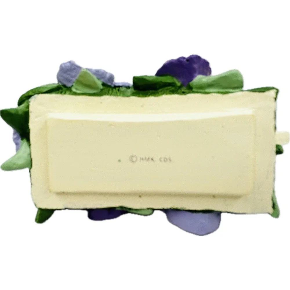 Hallmark‎ PANSY CART 2 pc Trinket Box with Tag